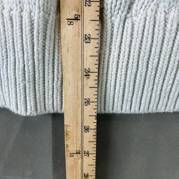 Banana Republic Women’s Cable Knit Cardigan Sweater Large Ivory Wool Blend - Picture 5 of 6